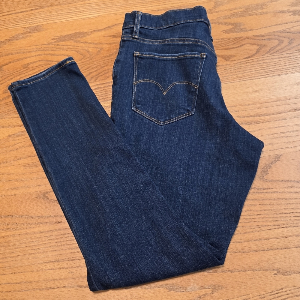 Levi's Women's 311 Shaping Skinny Jeans Soft Stretch Dark Blue Distressed 31X30 - Picture 7 of 16